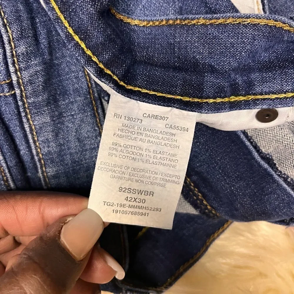 Wrangler slim straight blue denim sz 42X30